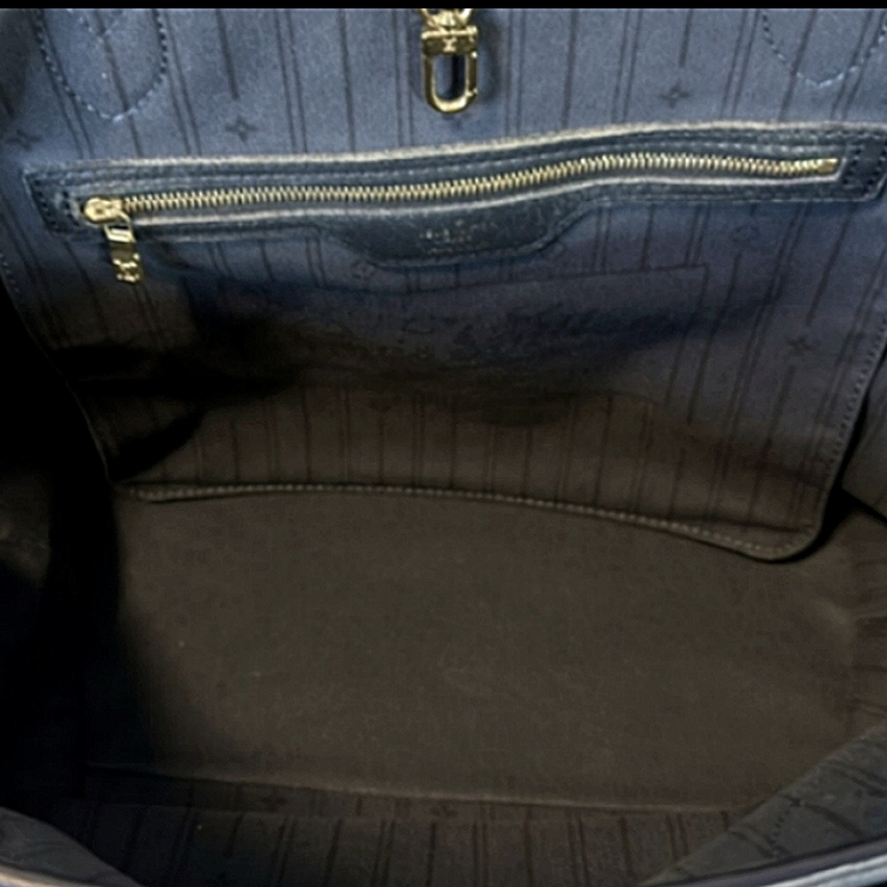 Louis Vuitton Denim Tote Bag Neverful Blue Women's Authentic Shoulder Bag - Picture 6 of 8